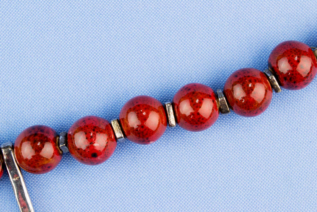 Red Ceramic Beads Necklace