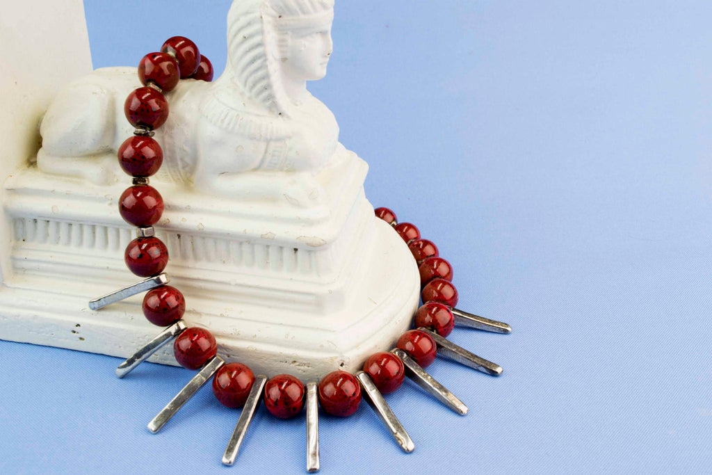 Red Ceramic Beads Necklace