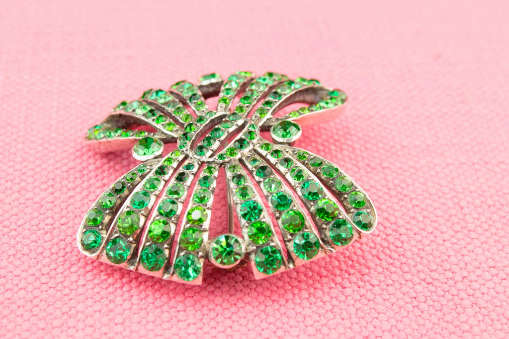 Green Paste and Silver Brooch, French 1770s