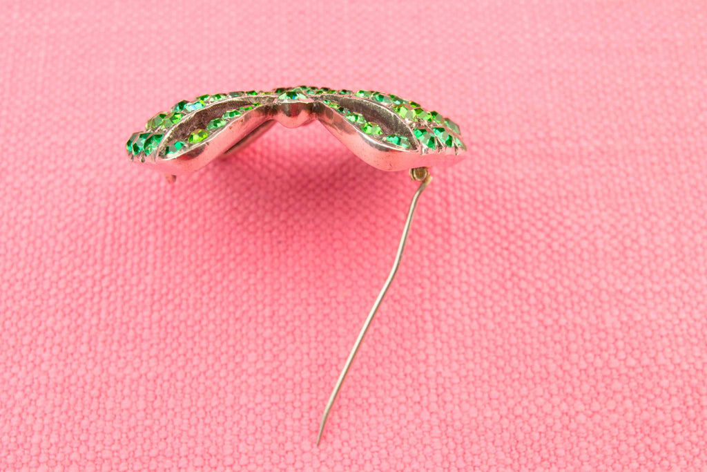 Green Paste and Silver Brooch, French 1770s