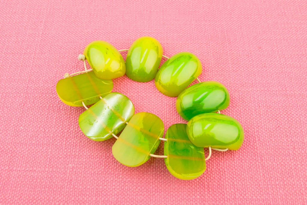 Art Deco Green Bakelite Bracelet 1930s