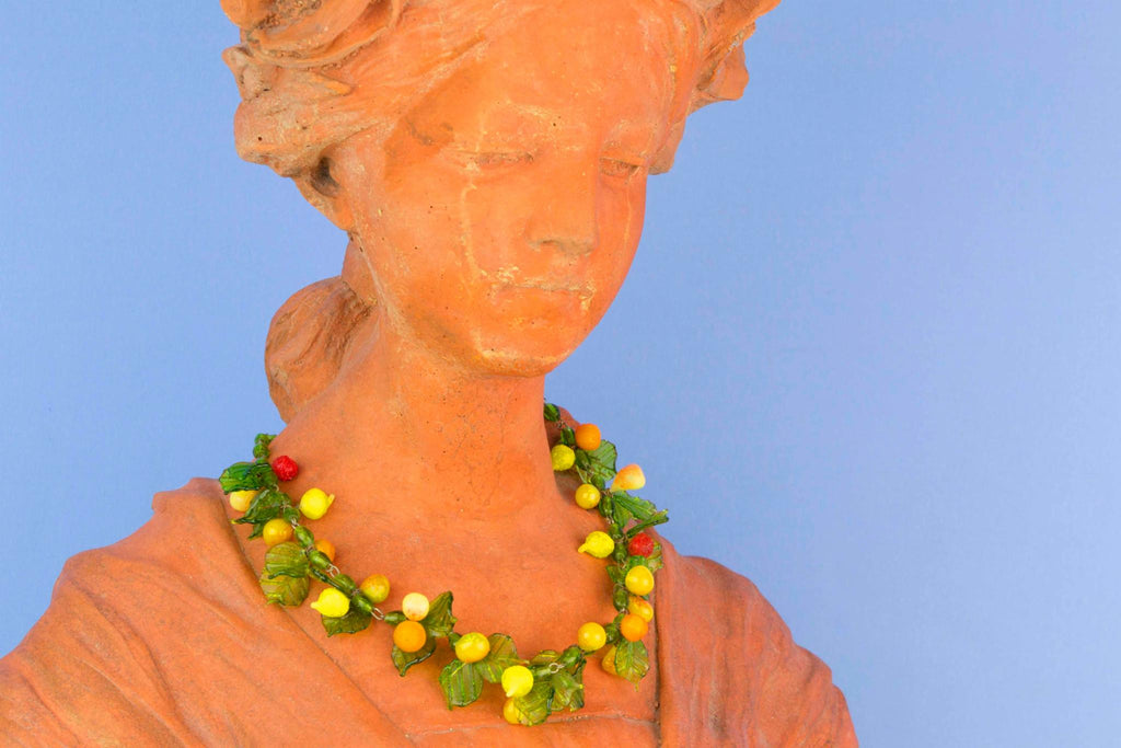 Tutti Frutti Glass Necklace, Venetian Circa 1950