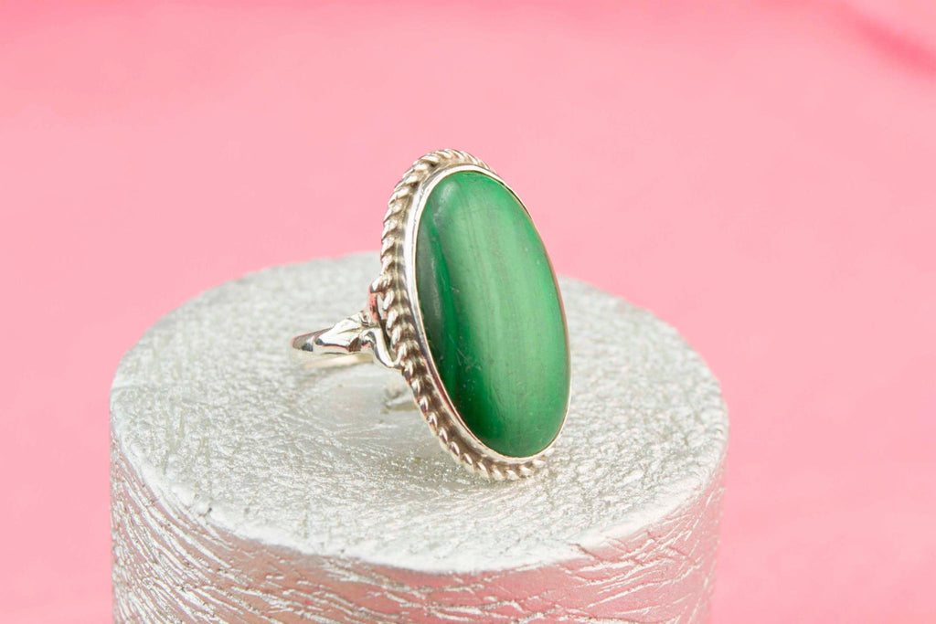 Malachite Ring in Sterling Silver