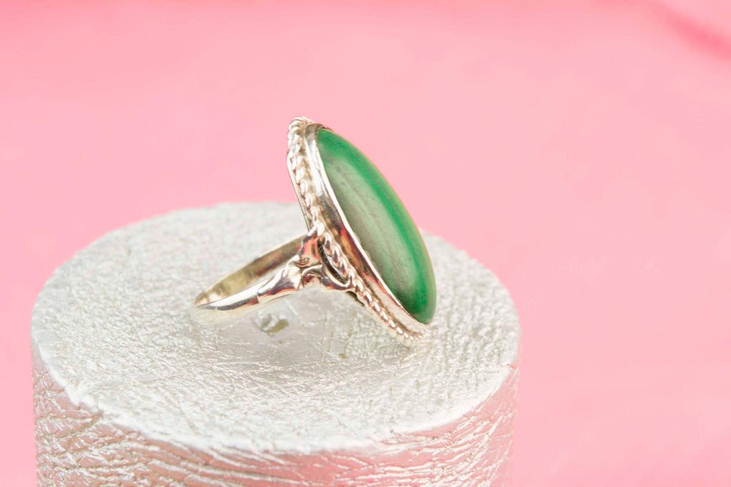 Malachite Ring in Sterling Silver