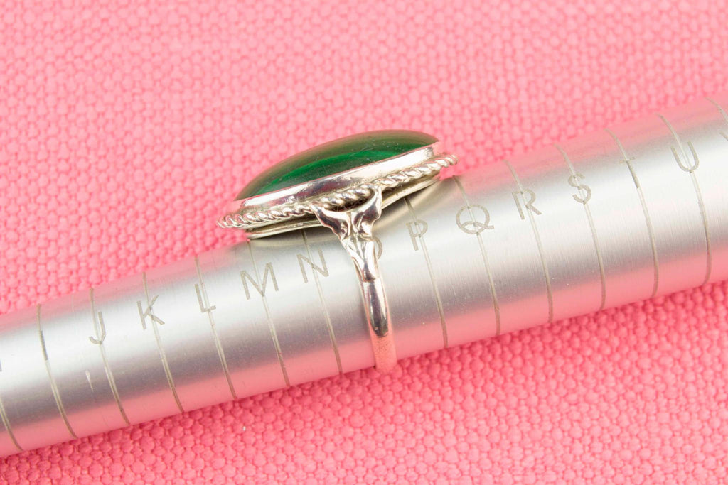 Malachite Ring in Sterling Silver