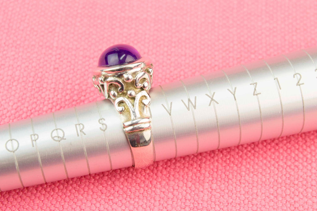 Cabochon Amethyst Ring in Sterling Silver
