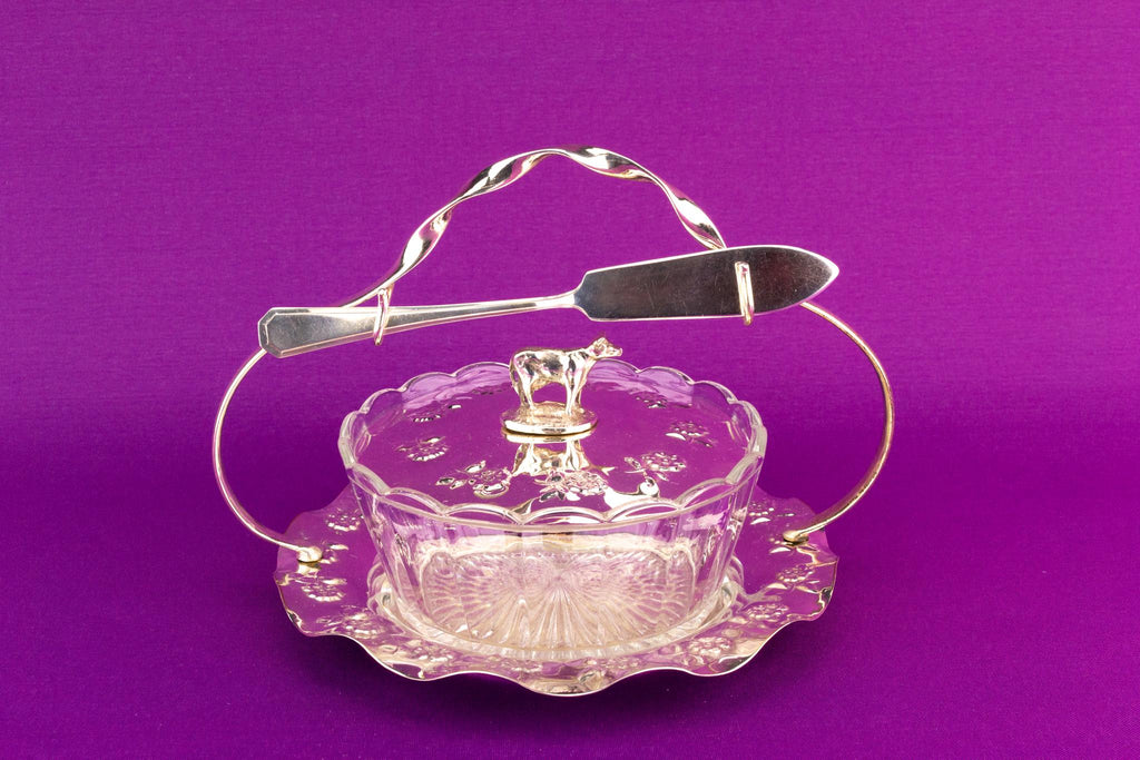 Butter Dish Cow Design, English Early 1900s