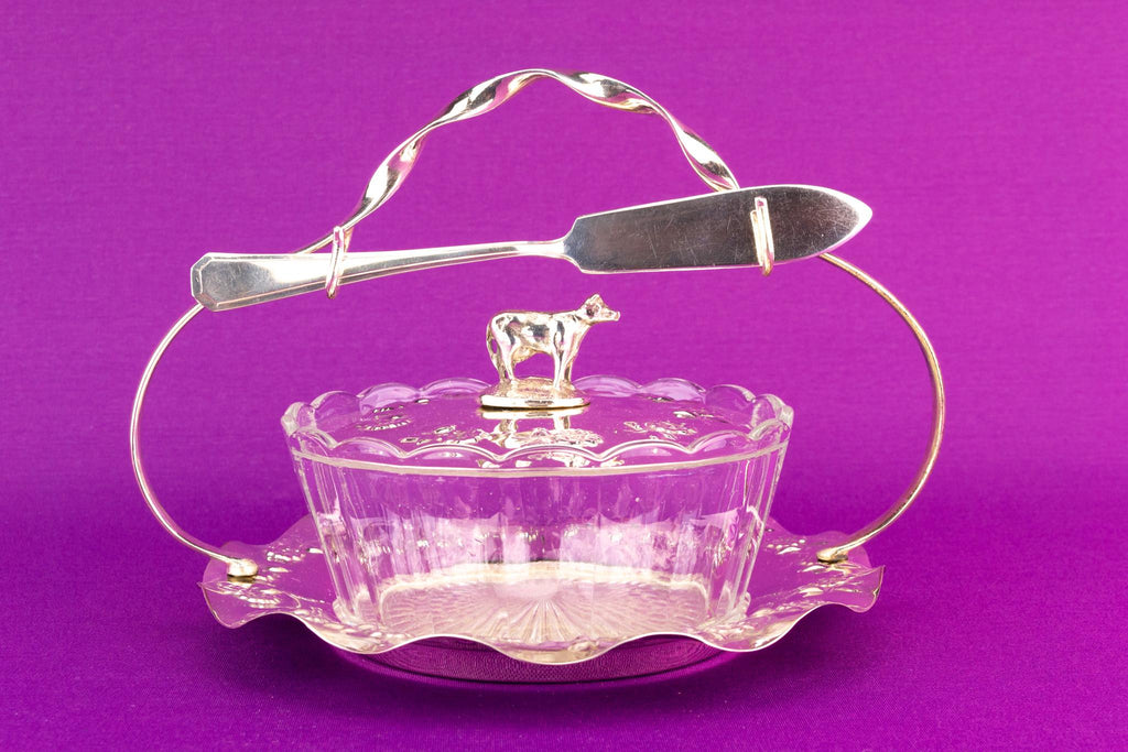Butter Dish Cow Design, English Early 1900s