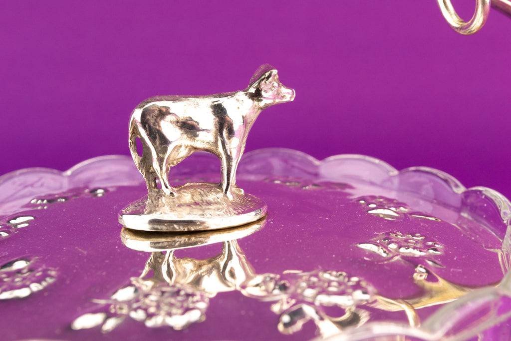 Butter Dish Cow Design, English Early 1900s