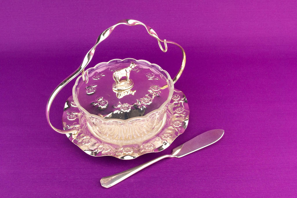 Butter Dish Cow Design, English Early 1900s
