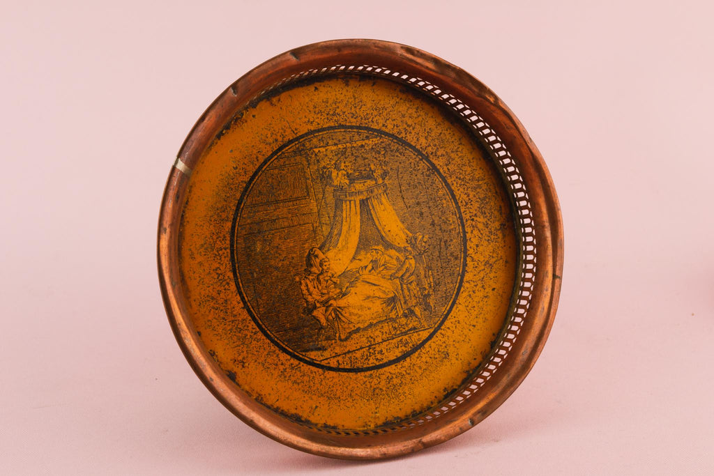 2 Toleware Bottle Coasters, English Circa 1860