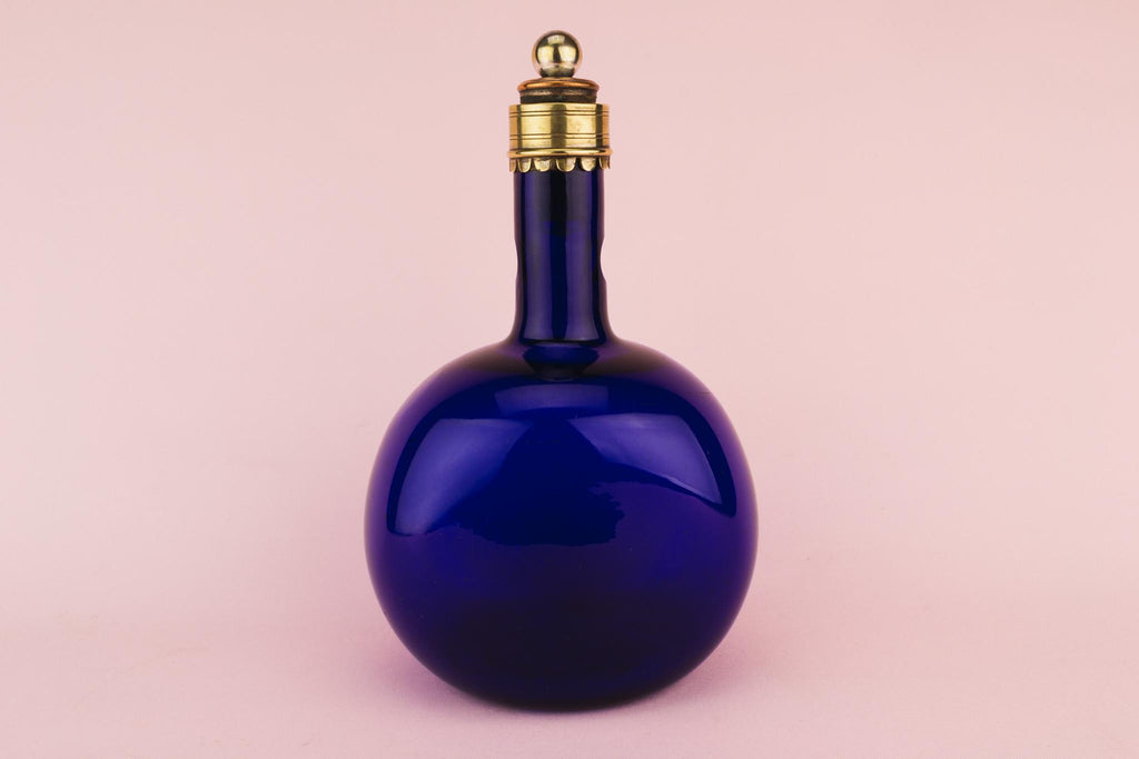 Bristol Blue Glass Decanter, English Circa 1800
