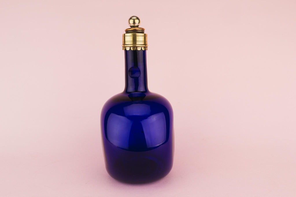 Bristol Blue Glass Decanter, English Circa 1800