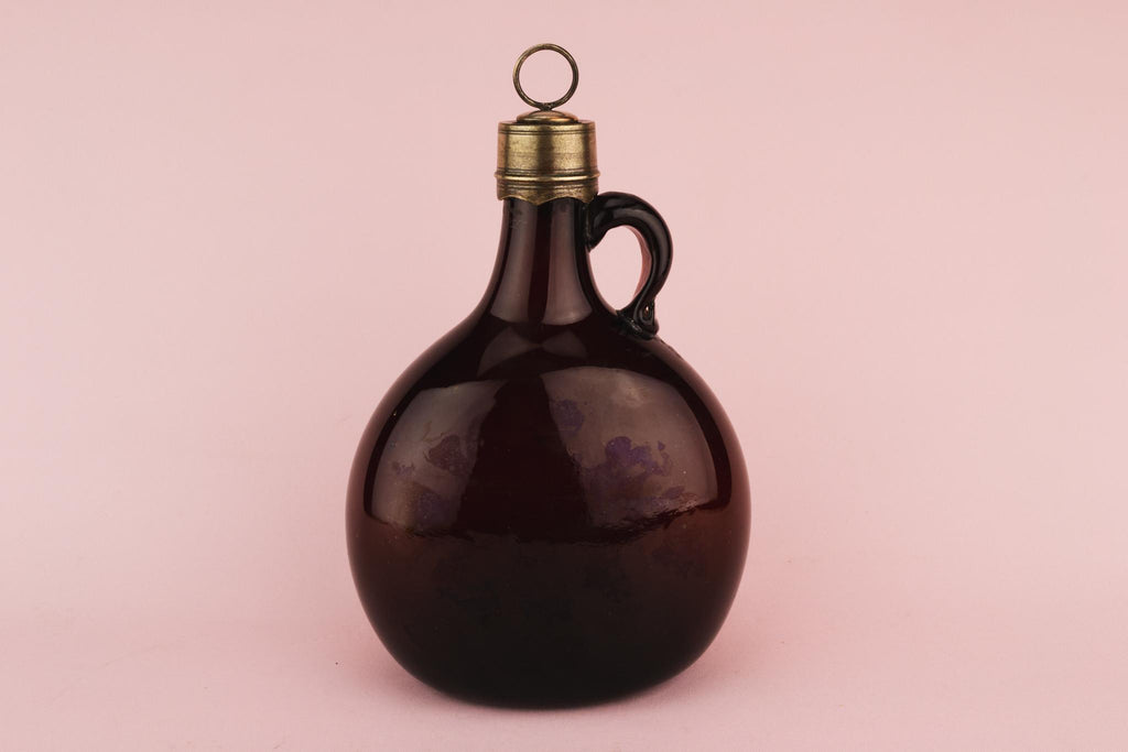 Brown Glass Whisky Decanter, English 18th Century