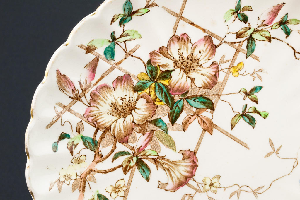 Floral Serving Dish, English 1890s