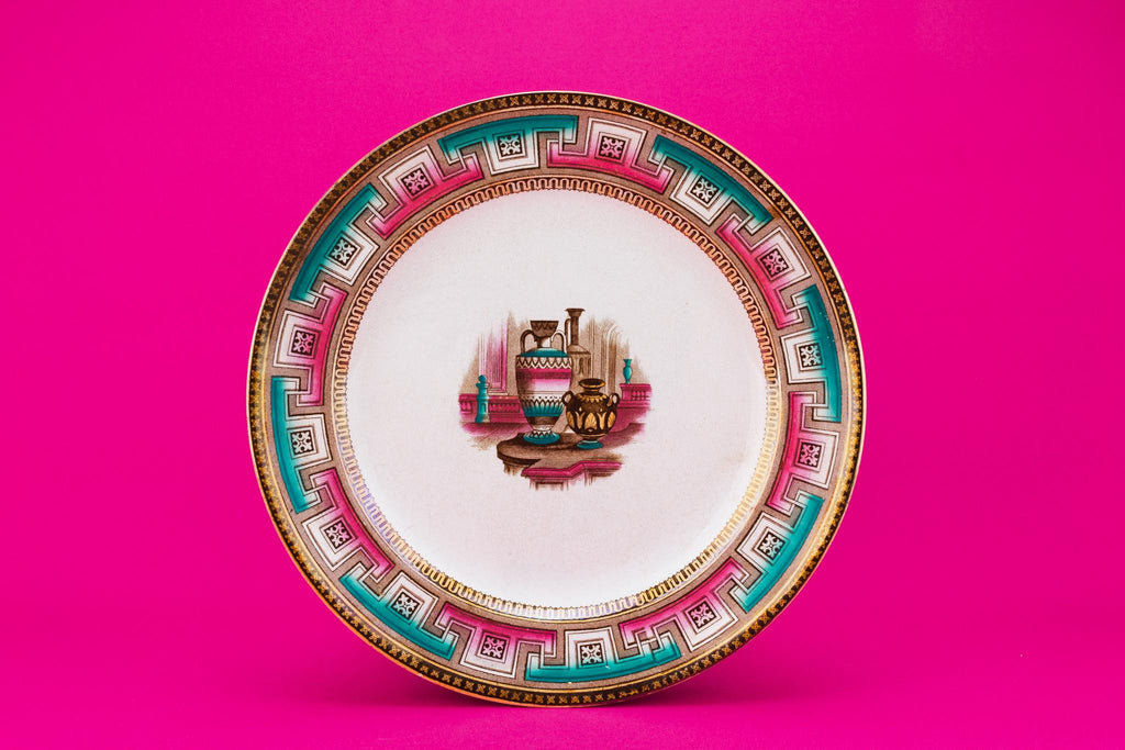 Pink Lustre Dinner Plate, English 1860s