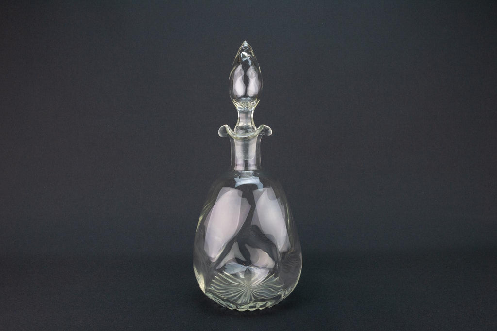 Art Deco Glass Decanter, English 1930s