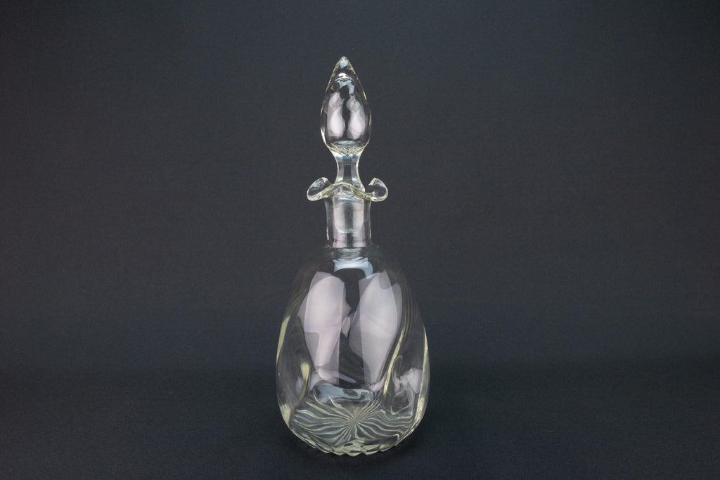 Art Deco Glass Decanter, English 1930s