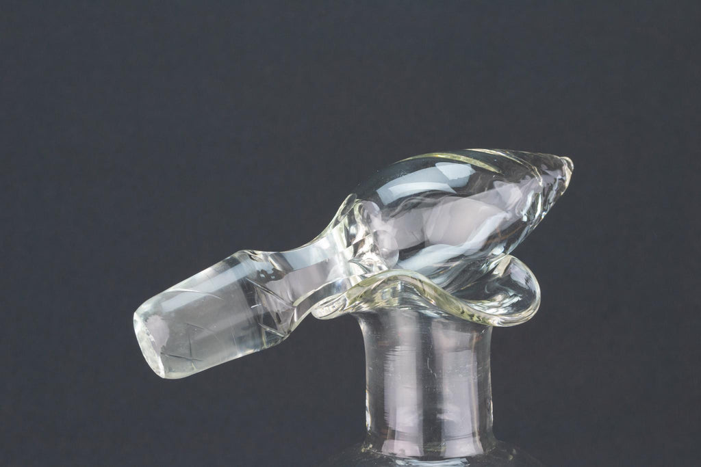 Art Deco Glass Decanter, English 1930s