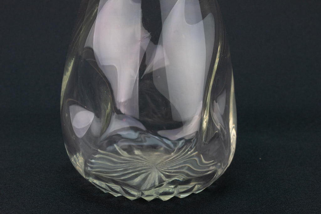 Art Deco Glass Decanter, English 1930s