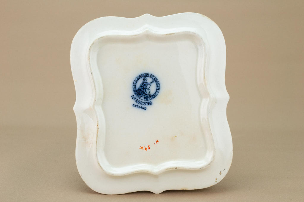Butter Dish Blue and White Art Nouveau, English 1910s