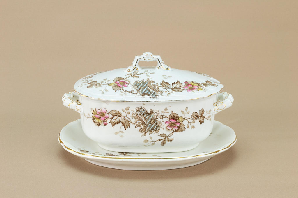 Small Serving Bowl and Lid, English 1890s