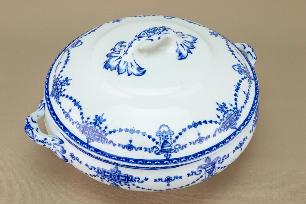 Blue and White Tureen with Lid, English 1910s