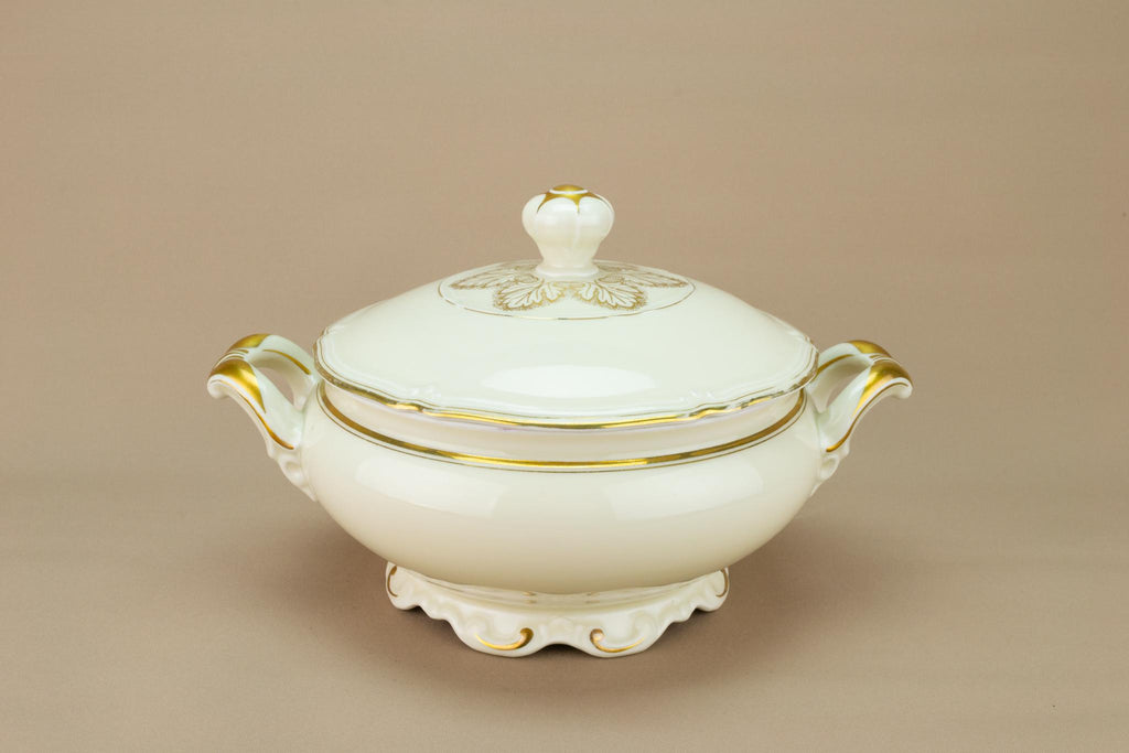 Large Gilded Tureen with Lid, German 1930s