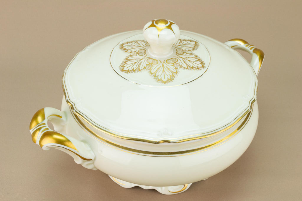 Large Gilded Tureen with Lid, German 1930s