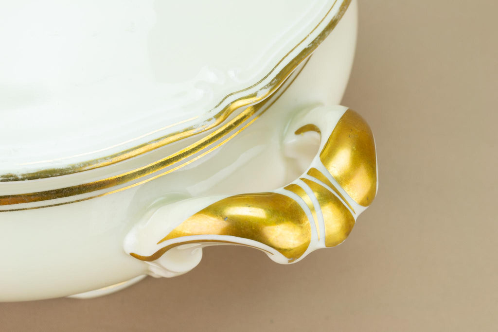 Large Gilded Tureen with Lid, German 1930s