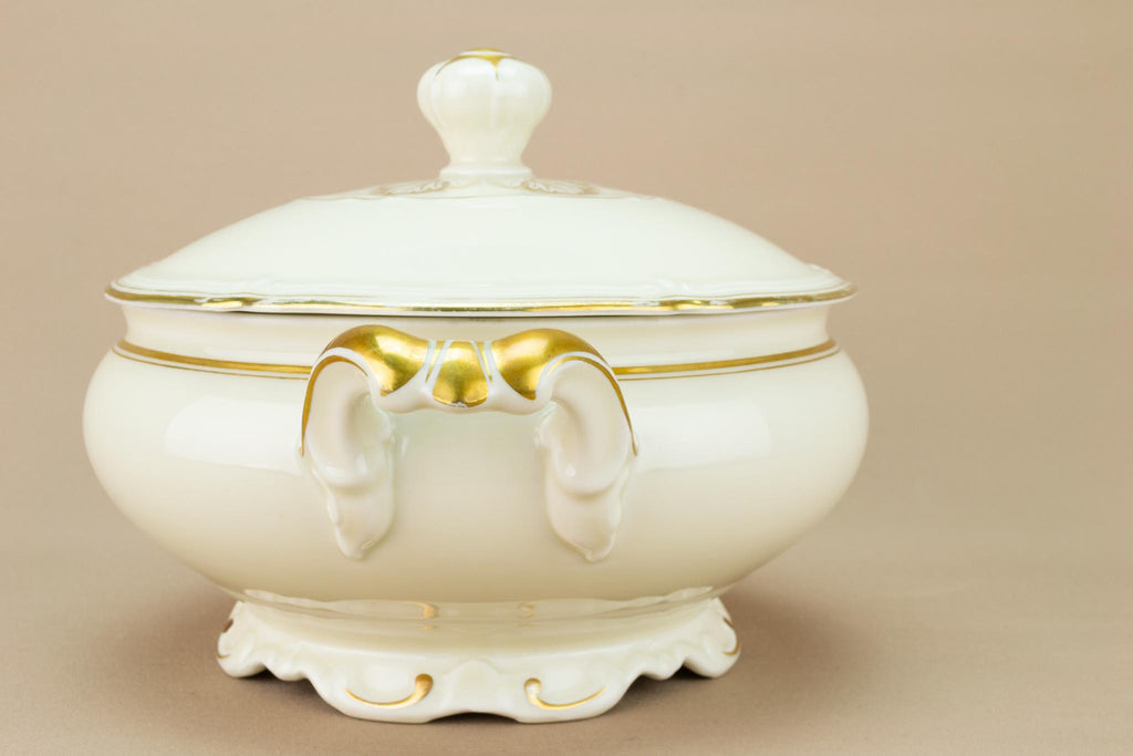 Large Gilded Tureen with Lid, German 1930s