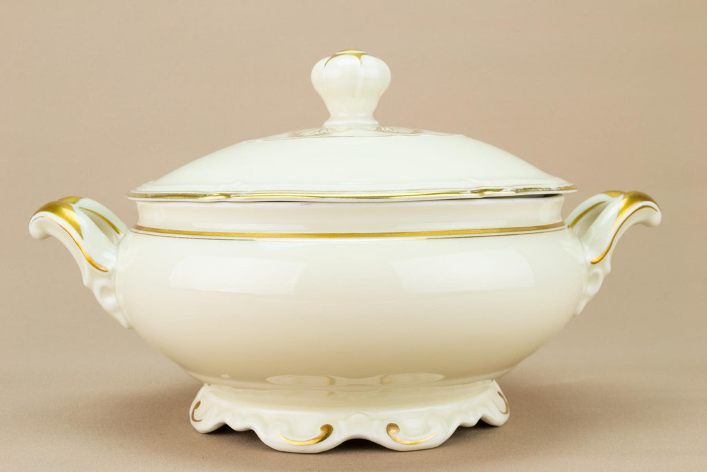 Large Gilded Tureen with Lid, German 1930s