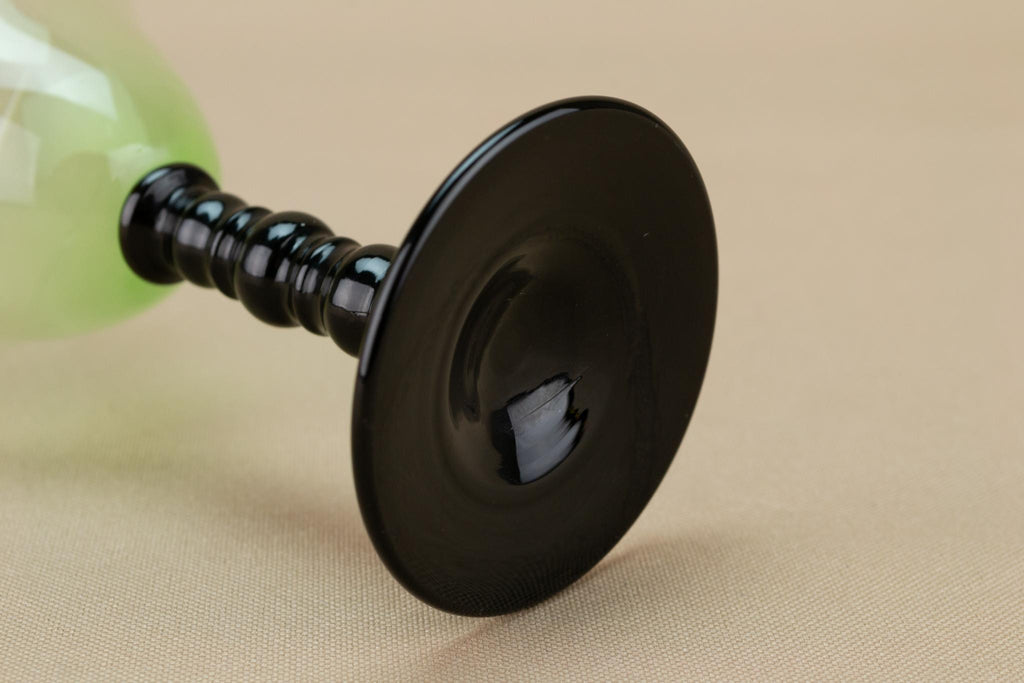 Art Deco Green and Black Port Glass, English Circa 1930