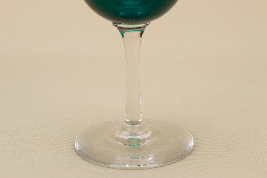 Victorian Dessert Wine Green Glass, English 19th Century