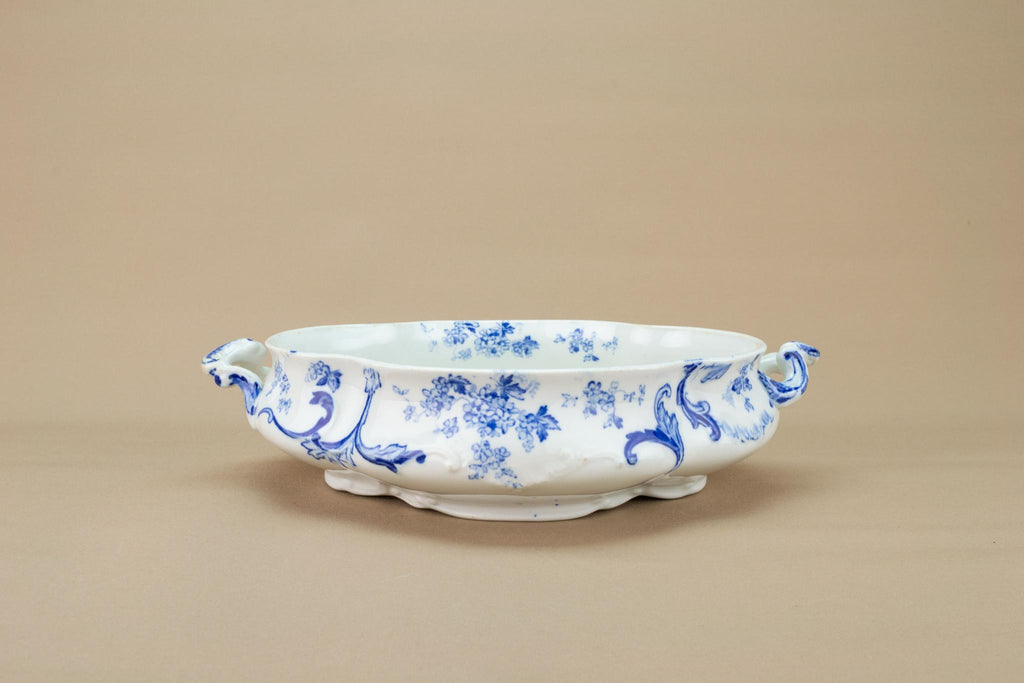 Blue and White Bowl Art Nouveau, English Circa 1900