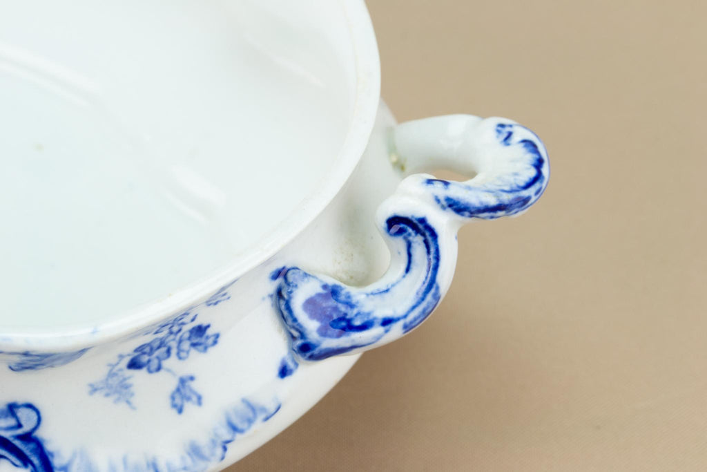 Blue and White Bowl Art Nouveau, English Circa 1900