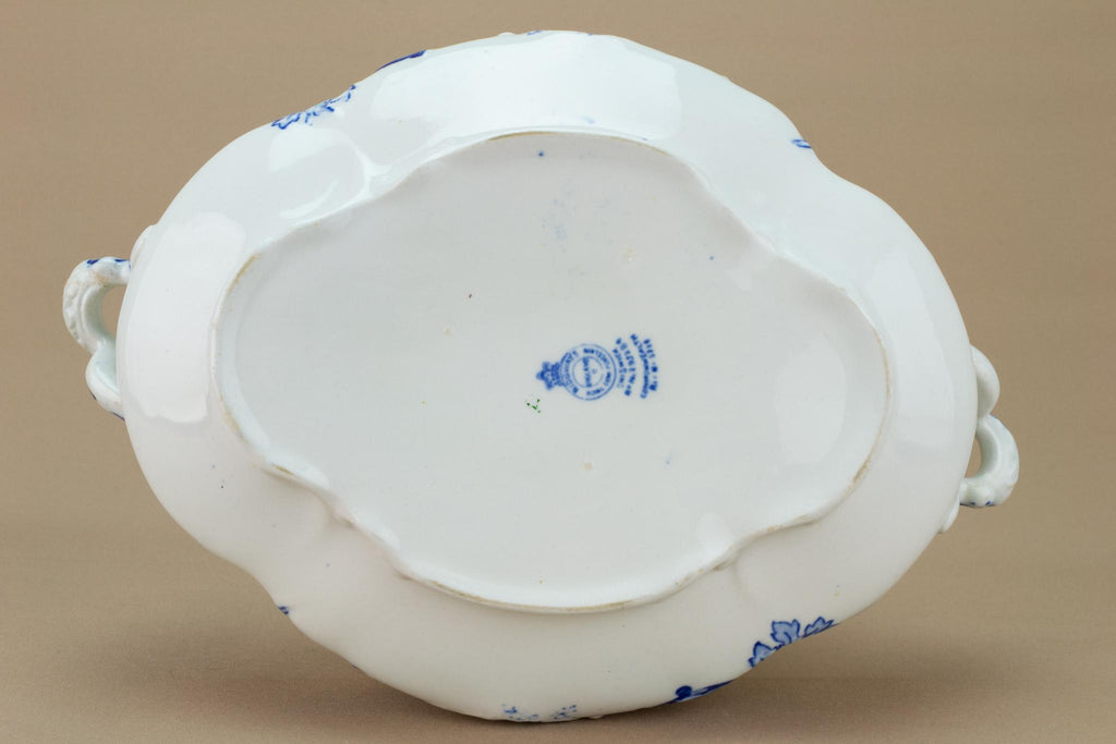 Blue and White Bowl Art Nouveau, English Circa 1900