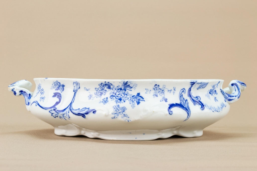 Blue and White Bowl Art Nouveau, English Circa 1900