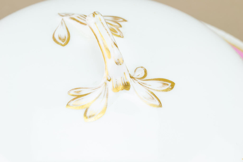 Pink Porcelain Muffin Dish, German Circa 1900