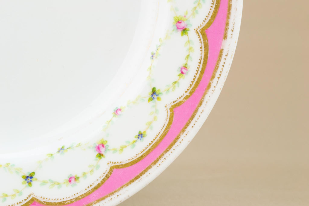 Pink Porcelain Muffin Dish, German Circa 1900