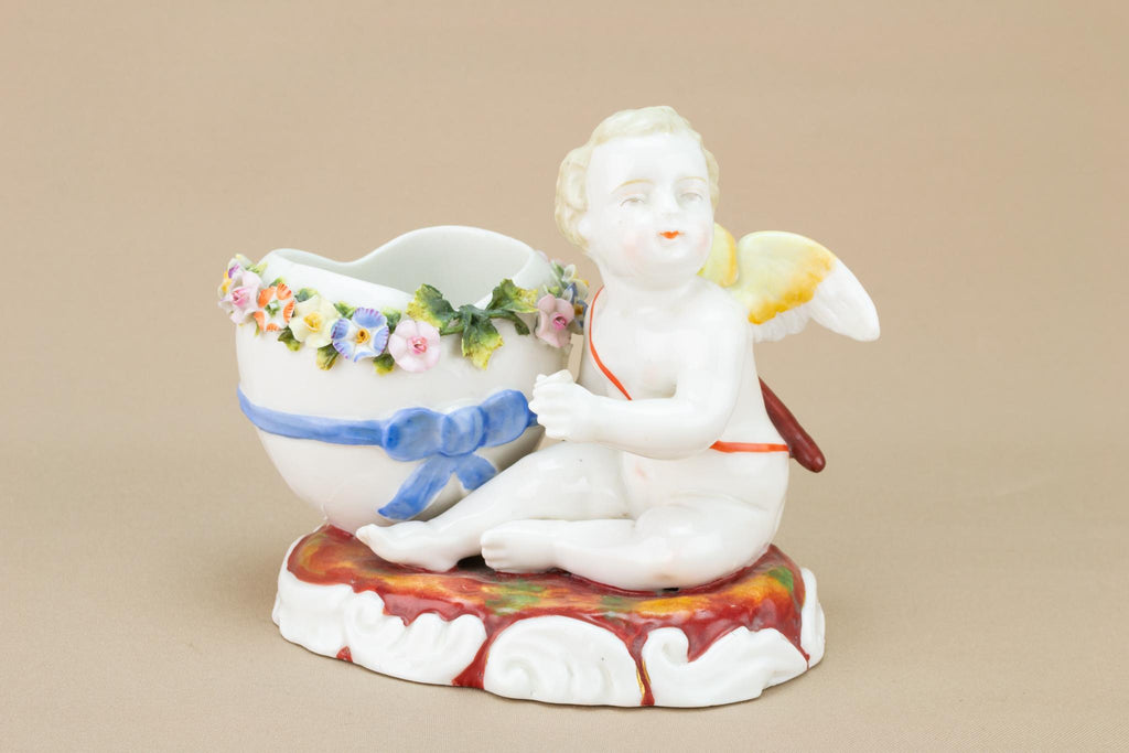 Porcelain Cupid Vase, German 19th Century