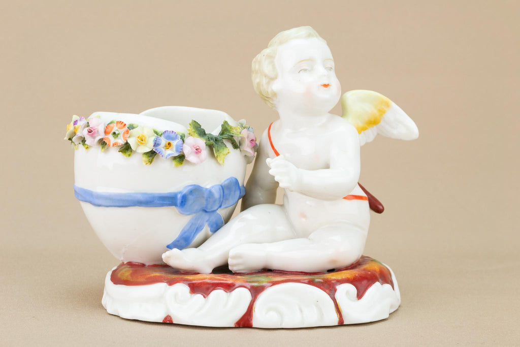 Porcelain Cupid Vase, German 19th Century