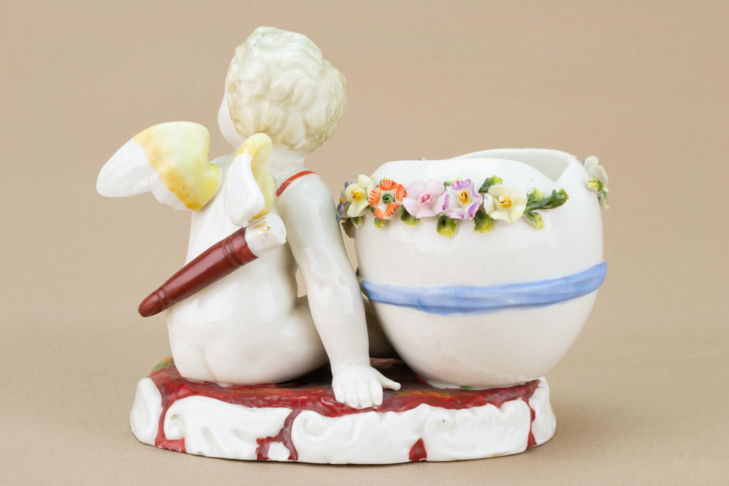 Porcelain Cupid Vase, German 19th Century