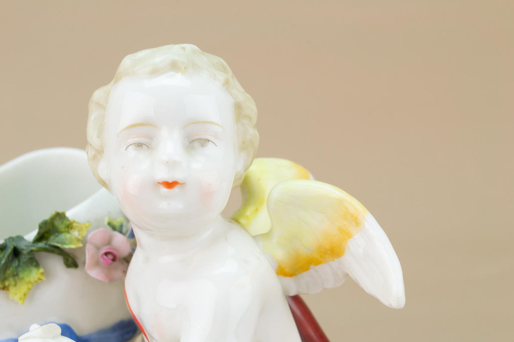 Porcelain Cupid Vase, German 19th Century