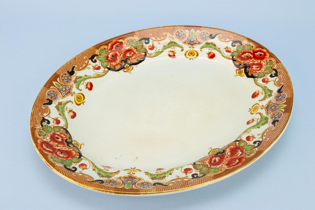 Serving Platter with Flowers, English Circa 1910