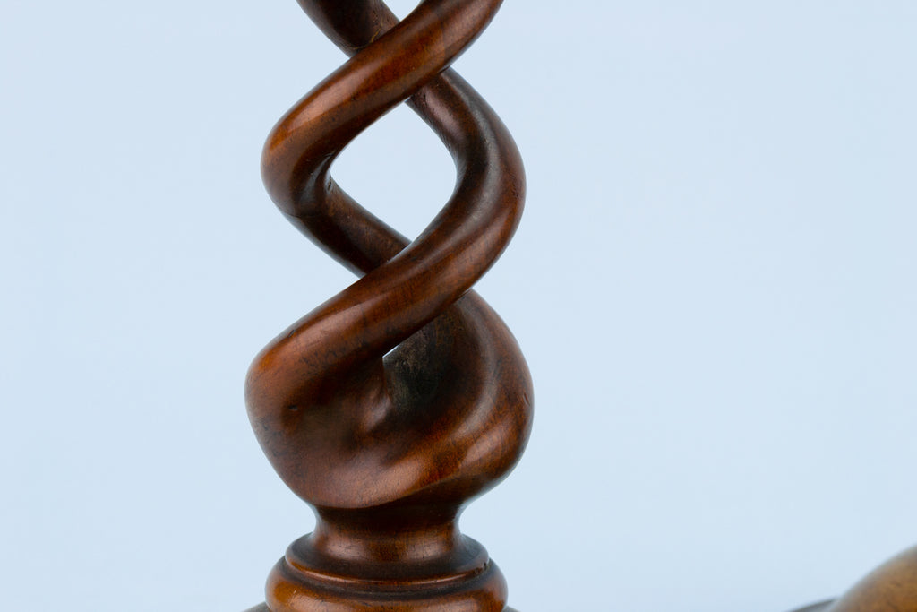 2 Walnut Arts & Crafts Candlestick, English 1880s