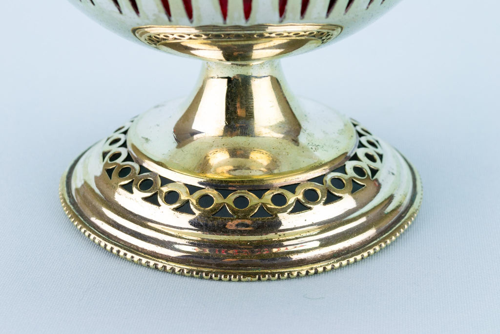 Silver Plated and Red Glass Bowl, English 19th Century
