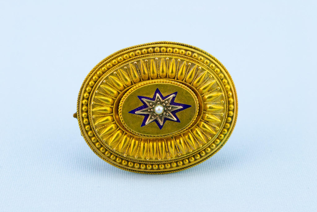 15ct Gold Target Brooch, English 1870s