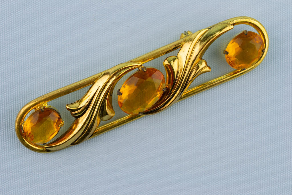 Large Citrine Brooch, English 1910s