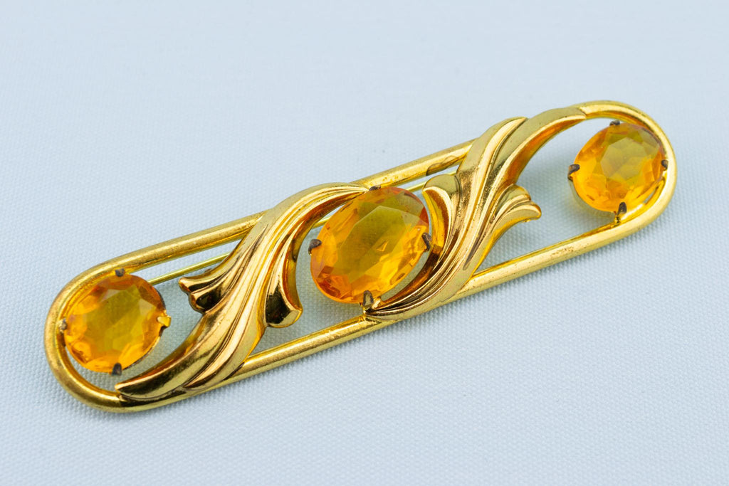 Large Citrine Brooch, English 1910s